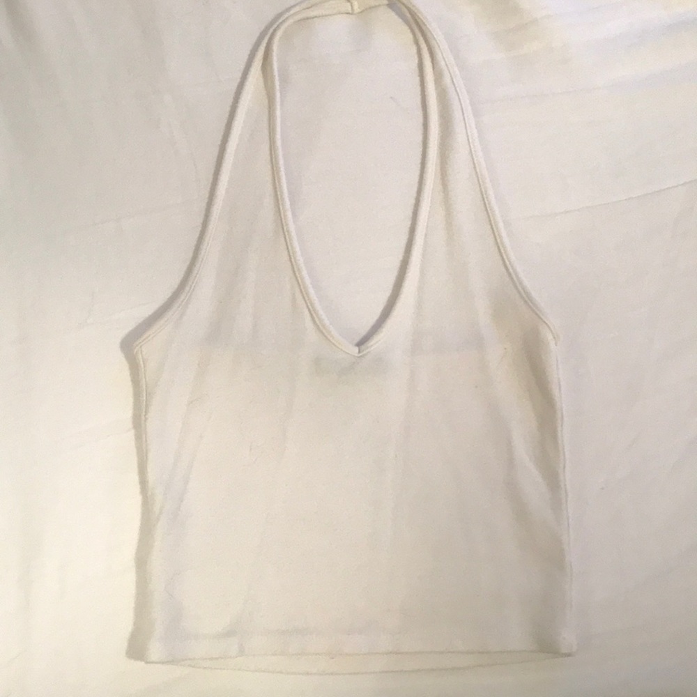Brandy Melville white halter crop top